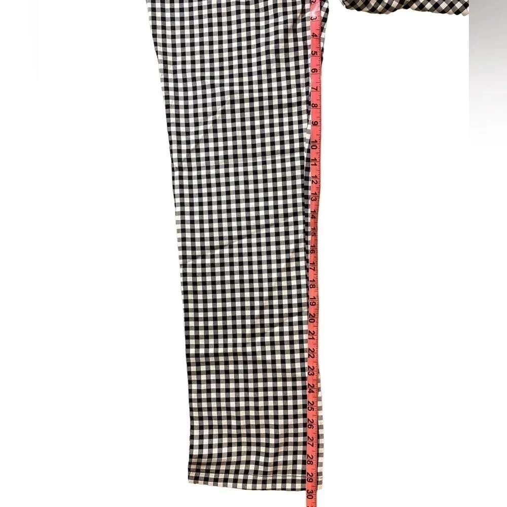 Gingham Print Fold Pleated Pants Size S